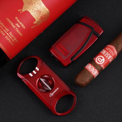Cigarism Double Jet Flame Lighter & V-Cutter Gift Set - Red