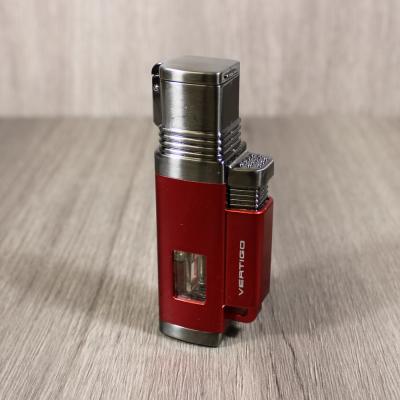 Vertigo Lotus Churchill - Quad Torch Flame Lighter - Red