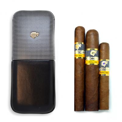 Cohiba Cigar Selection and Three Finger Leather Cigar Case Sampler