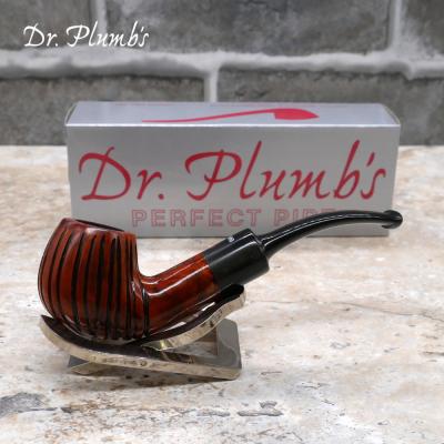 Dr Plumb Carved Rustic Metal Filter Briar Fishtail Pipe (DP418)