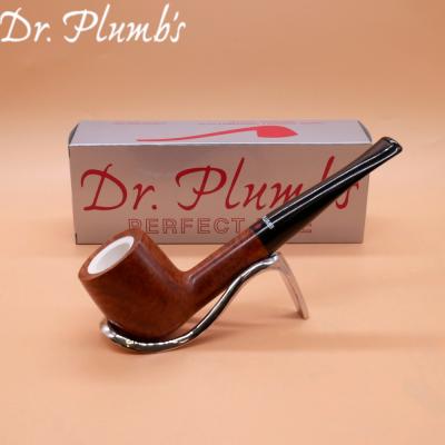 Dr Plumb Meerschaum Lined Metal Filter Fishtail Briar Pipe (DP470)