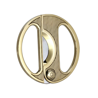 Elie Bleu 360 Cigar Cutter - Polished Gold Pinstripe