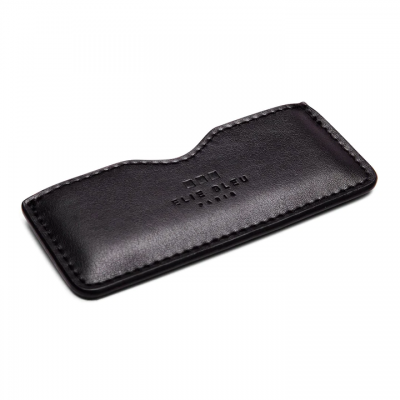 Elie Bleu Leather Cigar Cutter Case - Black