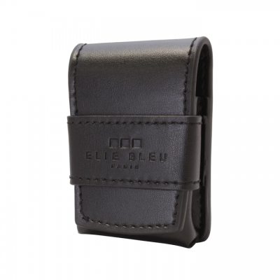 Elie Bleu Diamond Jet Flame Lighter Leather Case - Black