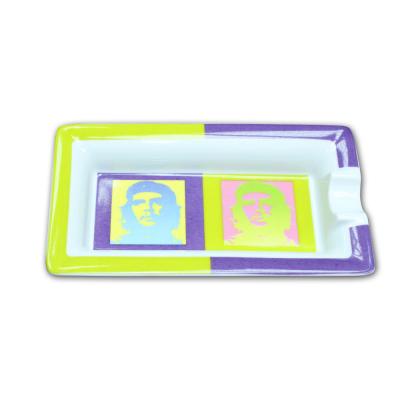 Elie Bleu Porcelain Cigar Ashtray - Che Pop Art - Purple and Green