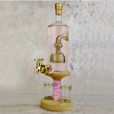 Gin Barley Tap and Two Glasses Decanter (Stylish Whisky) - 40% 350ml 