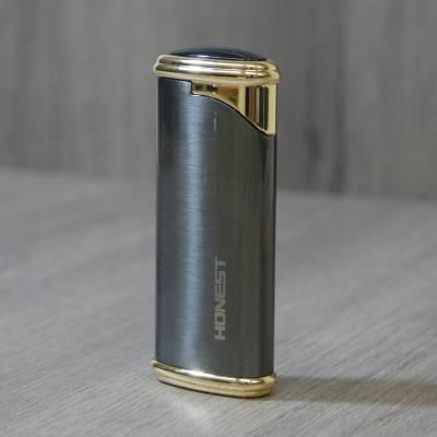 Honest Swale Jet Flame Cigar Lighter - Grey & Gold (HON142)