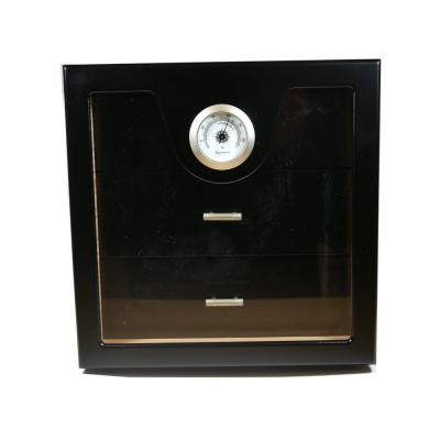 3 Drawer Cigar Cabinet Humidor - Black & Acrylic - 40 Cigar Capacity
