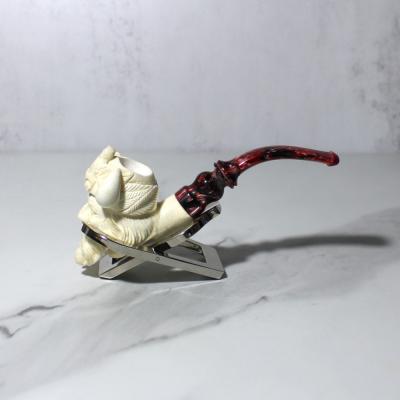 Meerschaum Small Man With Falcon Hat Fishtail Pipe (MEER318)