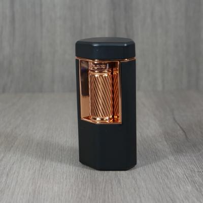 Xikar Meridian Triple Soft Flame Lighter - Black & Rose Gold