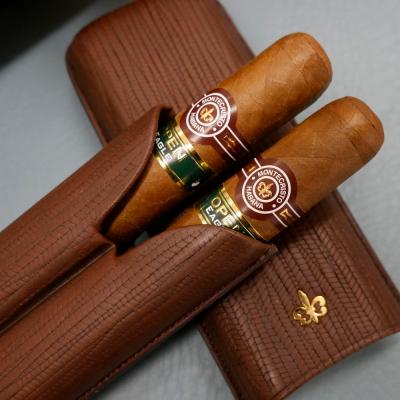 Montecristo Open Eagle Leather Cigar Case Gift Set -  2 Cigars