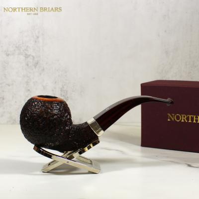 Northern Briars Roxcut Regal Bent Square Banded Apple 9mm Fishtail Pipe (NB114)