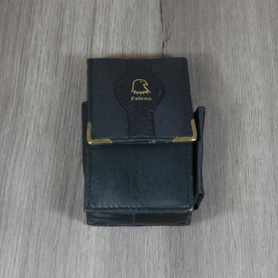 Falcon Black Adjustable Cigarette Case & Clipper Pouch