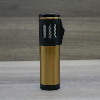 Volcan-Fire Trifecta Triple Jet Flame Cigar Lighter - Gold