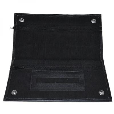 Black Canvas Wallet With Rubber Lining And Paper Holder