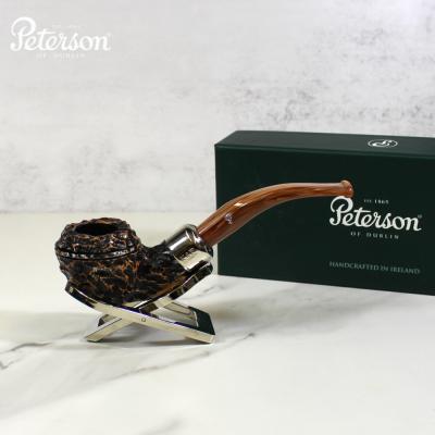 Peterson Derry Rustic 999 Nickle Mounted 9mm Filter Fishtail Pipe (PE1827)
