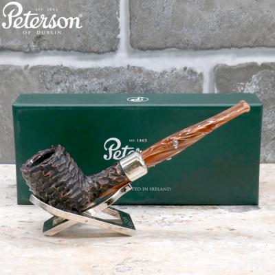 Peterson Derry Rustic X105 Nickel Mounted 9mm Filter Fishtail Pipe (PE2441)