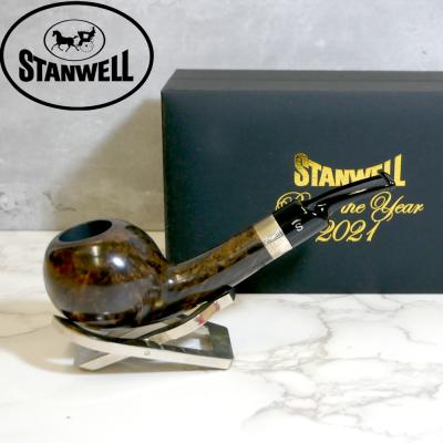 Stanwell Pipe Of The Year 2021 Black Flame Grain 9 Silver Mounted Fishtail Pipe (ST235) - END OF LINE