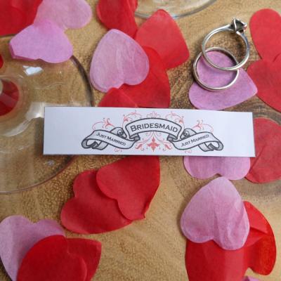 Wedding Cigar Band - BRIDESMAID - Red Fleur-de-Lis Design