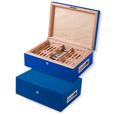 Villa Spa Cigar Humidor - up to 200 Cigar Capacity - Dark Blue