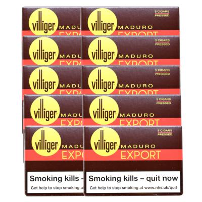 Villiger Export Pressed Maduro Cigar - 10 Packs of 5 (50 cigars)