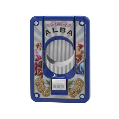 Elie Bleu Flor de Alba Lacquered Cigar Cutter - Blue