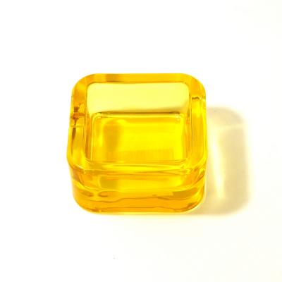 Clear One Position Cigarette Ashtray - Yellow