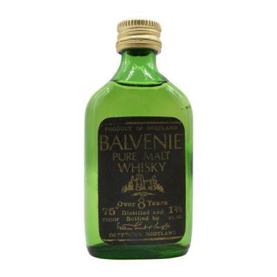 Balvenie Pure Malt Over 8 Years Bottled 1970s Whisky Miniature - 75 Proof 1 2/3 Fl Ozs