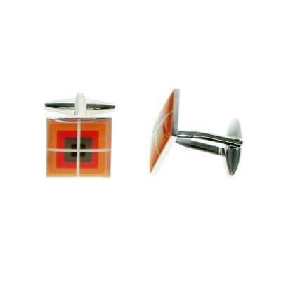 Retro Red Large Squares Cufflinks