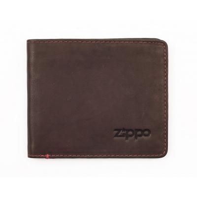 Zippo Leather Bi-Fold Wallet With Coin Compartment - Brown