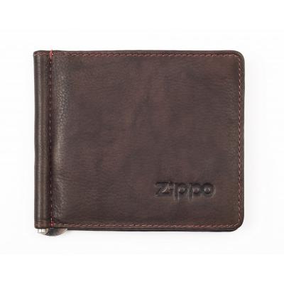 Zippo Leather Bi-Fold Money Clip - Brown