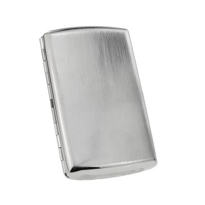 Double Sided Brush Chrome Cigarette Case - Fits Up To 12 Kingsize Cigarettes