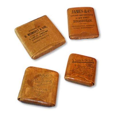 Selection of 1940s UK cigar merchants cigar cases