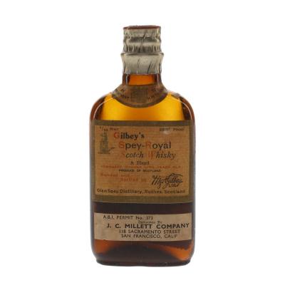 Gilbeys Spey Royal 9 Year Old Bottled 1930s J C Millet Company Miniature - 42.8% 4.7cl