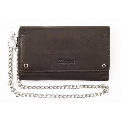 Zippo Leather Biker Wallet - Mocha