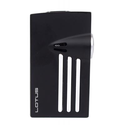 Vertigo by Lotus Orion Twin Point Torch Flamed Lighter With Punch Cut - Black Matte & Chrome Matte