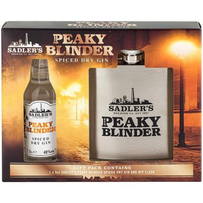 Peaky Blinders Spiced Dry Gin 5cl & Hip Flask