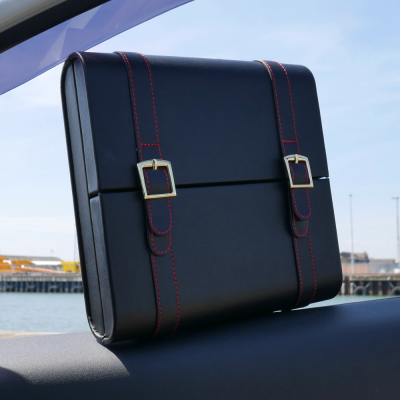 Prestige Augustus Leather Black Travel Humidor - 20 Cigar Capacity