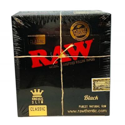 RAW Black Kingsize Slim Rolling Papers 50 Packs