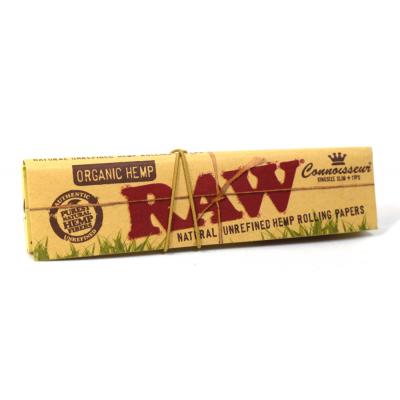 RAW Organic Hemp Connoisseur Kingsize Slim Rolling Papers & Tips - 1 Pack