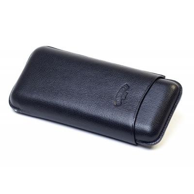 Savinelli Corona Leather Cigar Case - Black - Fits 3 Cigars