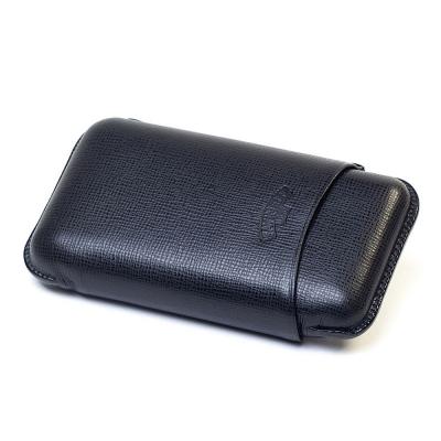 Savinelli Robusto Leather Cigar Case - Black - Fits 3 Cigars