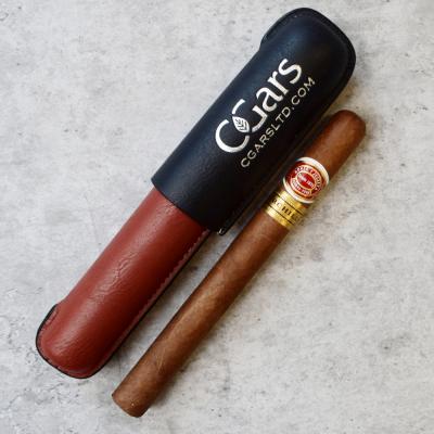 C.Gars Two Tone Leather Cigar Case Grande and Romeo y Julieta Churchill Cuban Sampler