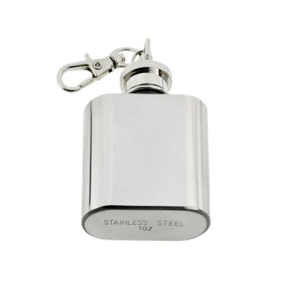 1oz Stainless Steel Hip Flask Keyring