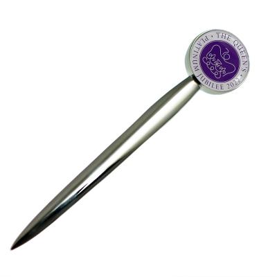 The Queens Platinum Jubilee 2022 Design Bespoke Letter Opener with Round 25mm Recess