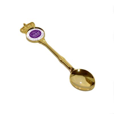 The Queens Platinum Jubilee 2022 19mm Design Gold Plated Metal Spoon