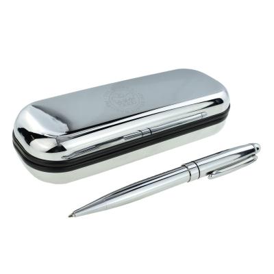 Queens Jubilee 2022 Design Engraved Chrome Pen Box with Pen