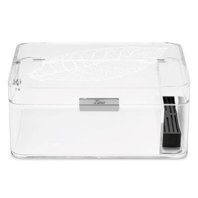 Zino Acrylic Tobacco Leaf Clear Humidor - 60 Cigar Capacity (End of Line)