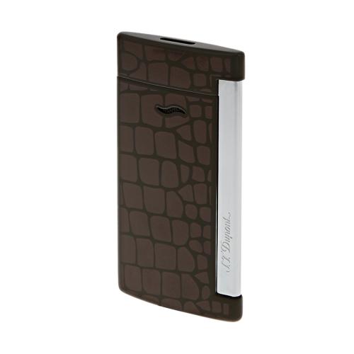 ST Dupont Slim 7 - Torch Flame Lighter - Croco Dandy Brown