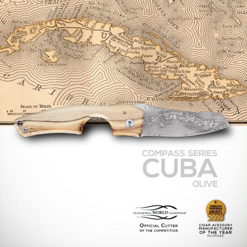 Les Fines Lames Le Petit - The Cigar Pocket Knife - Compass Series Cuba Olive